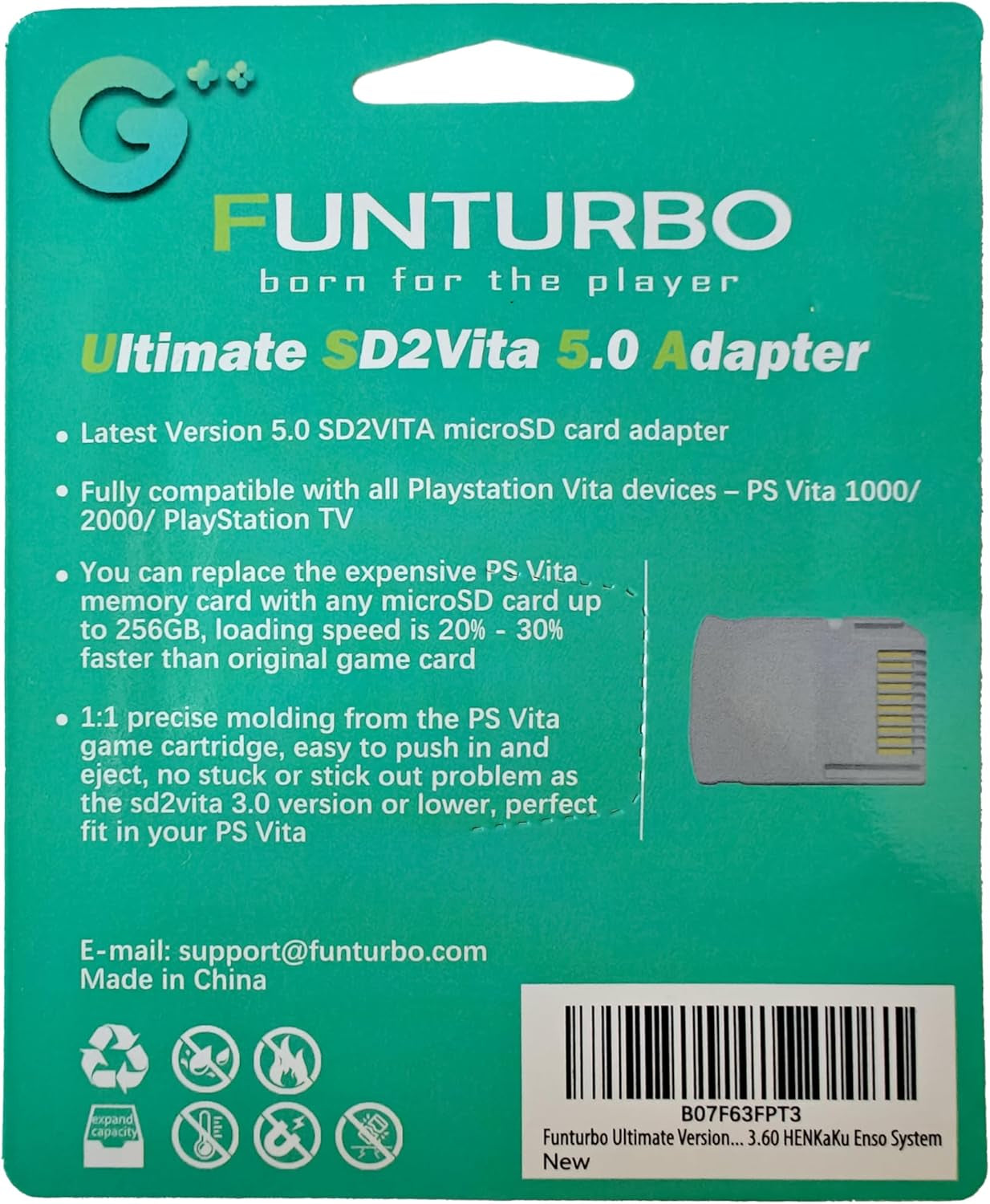 Ultimate Version Sd2Vita 5.0 Memory Card Adapter, PS Vita PSVSD Micro SD Adapter PSV 1000/2000 PSTV FW 3.60 Henkaku Enso System