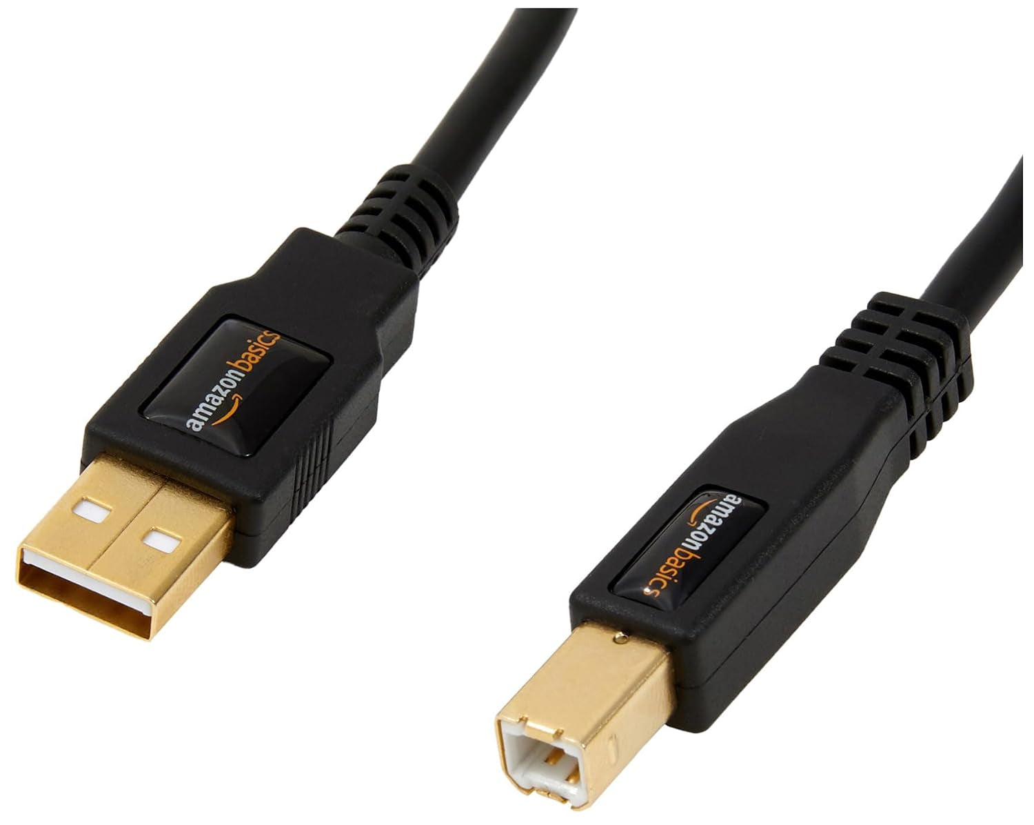 USB 2.0 Cable, USB-A to USB-B, for Printer or External Hard Drive, Connect to Computer/Laptop/Pc, 480 Mbps Transfer Speed, Gold-Plated Connectors, 6 Foot, Black